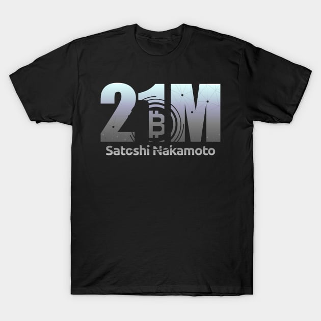 bitcoin 21m satoshi nakamoto fiatmoney coin currency T-Shirt by RIWA